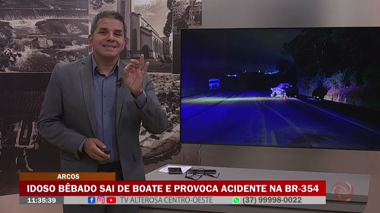 Arcos: Idoso bêbado sai de boate e provoca acidente