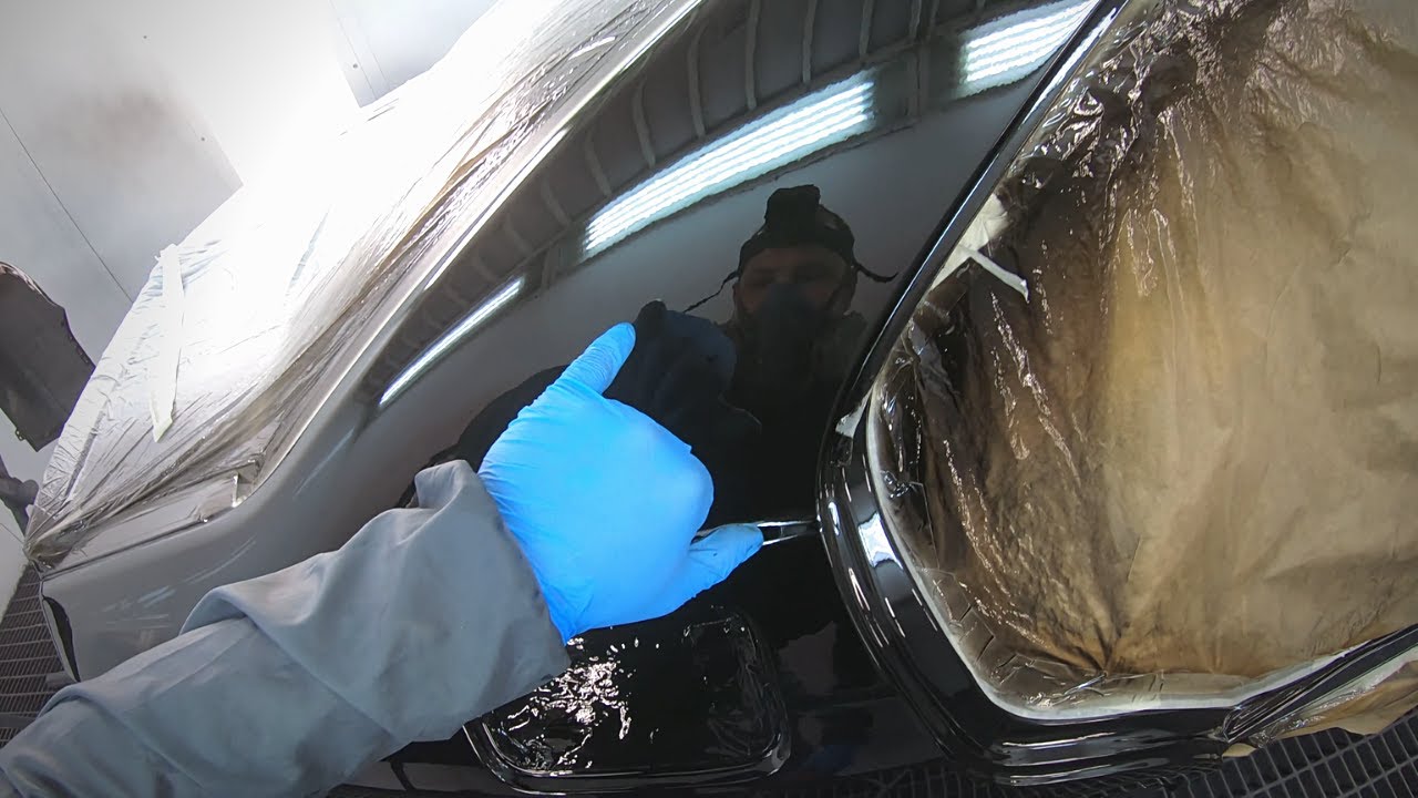 Car painting | Mercedes Benz Black Mirror | Spray gun Anest Iwata Clear coat Lechler