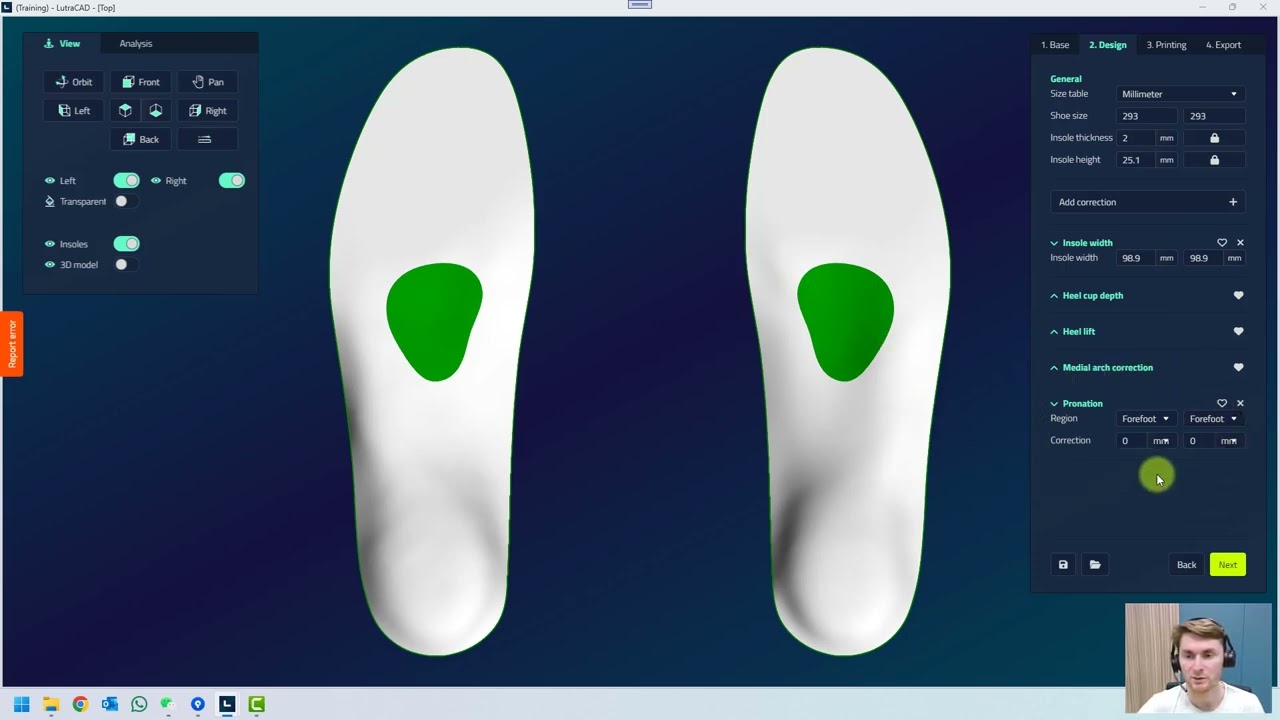LutraCAD - Insole Training 3D Printing Solid