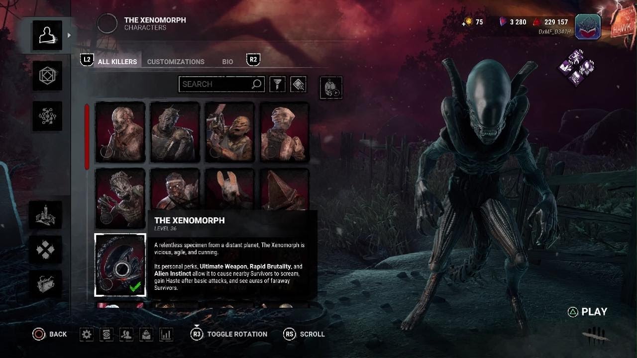 Dead by Daylight Xenomorph Gameplay 1v4