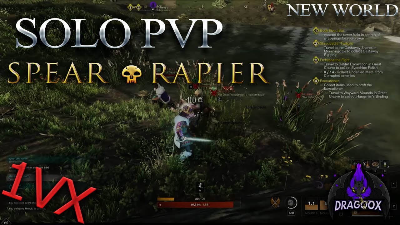 SOLO OUTNUMBERED SPEAR + RAPIER PvP BUILD! | New World DragooX
