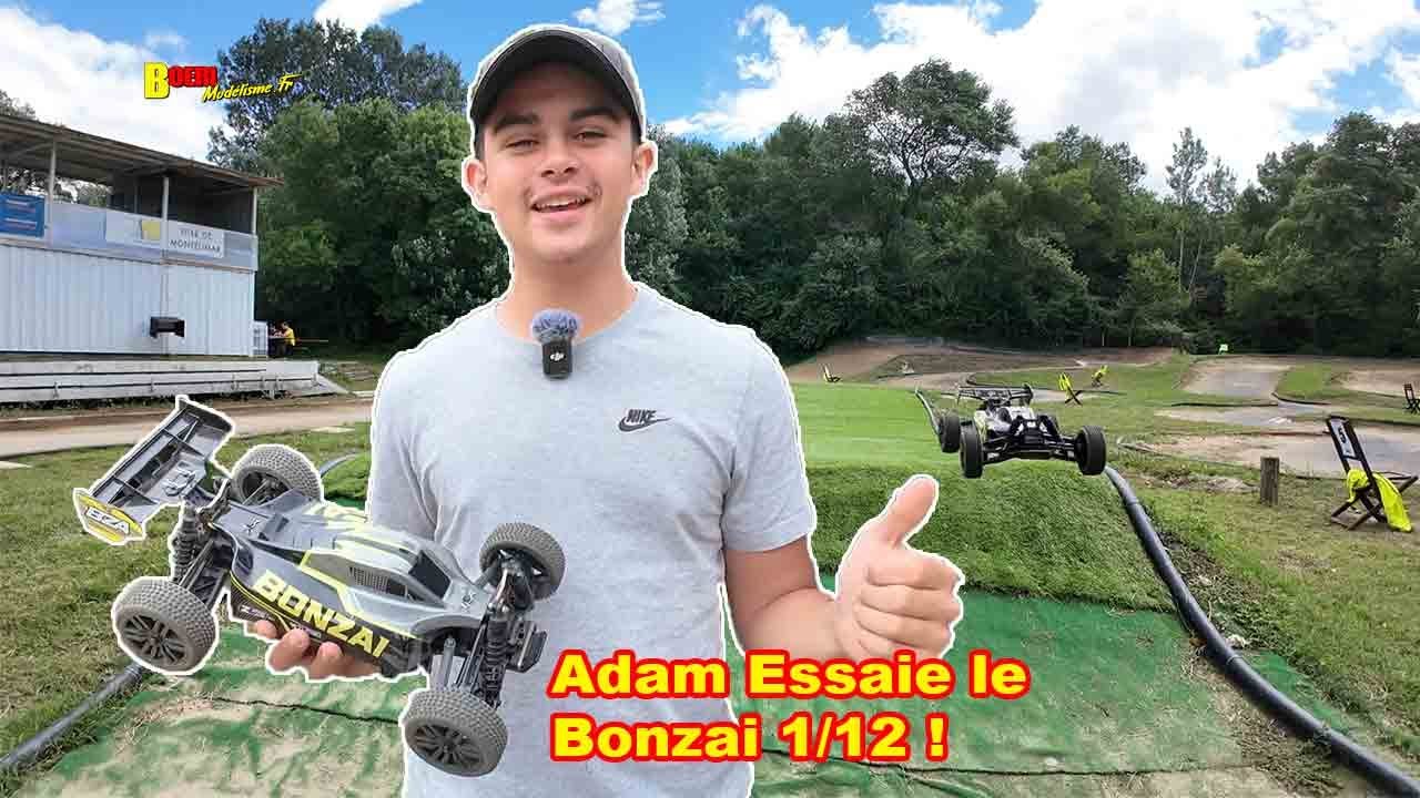Adam essaie le Bonzai Kraze 1/12 sur la piste du rmcm Montelimar
