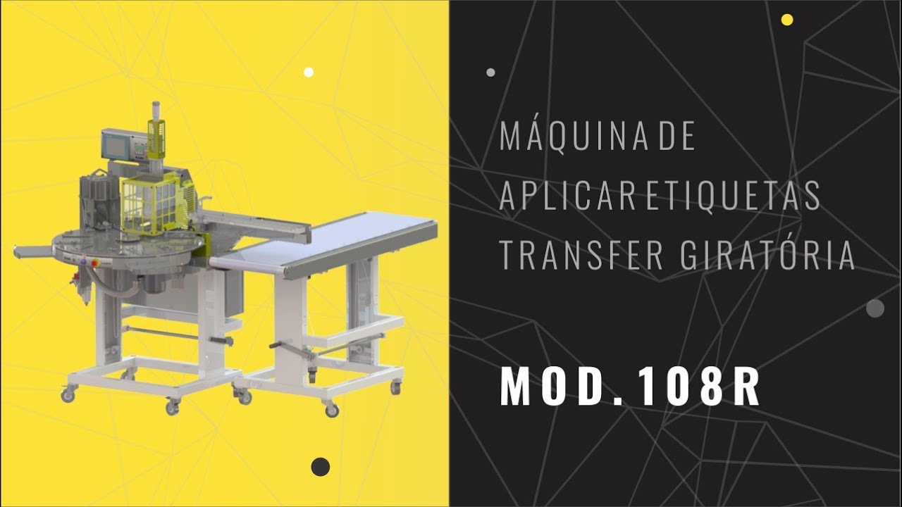 SAZI | M&aacute;quina de aplicar etiquetas transfer girat&oacute;ria - Modelo 108R