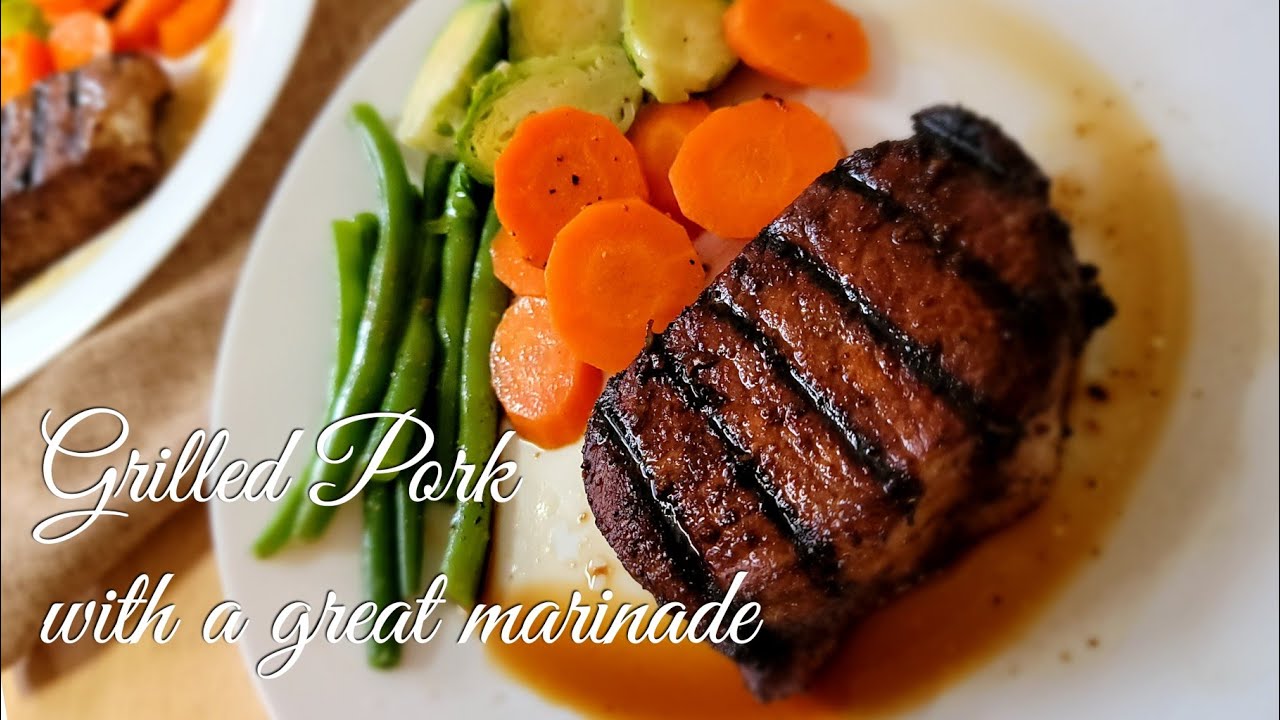 Grilled Pork with a great marinade / Low Carb / Simple Dinner Recipe