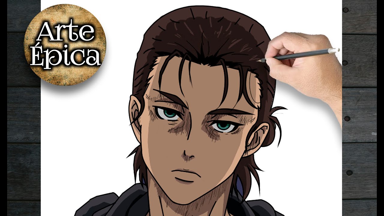 Como Desenhar Eren Yeager. Cómo Dibujar Eren Yeager. How to Draw Eren Yeager. (Attack on Titan)