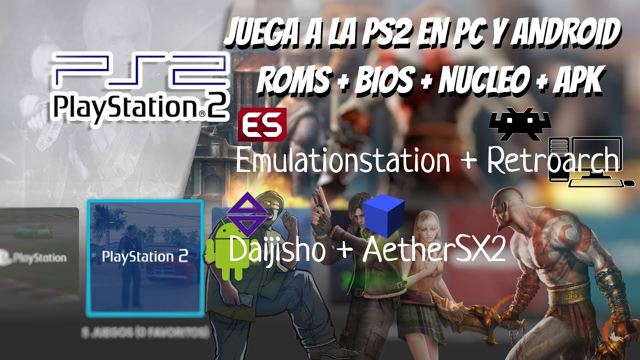 JUEGA PLAYSTATION 2 EN RETROARCH PARA PC Y EN AETHERSX2 PARA ANDROID |BIOS | ROMS | APK | NUCLEO |