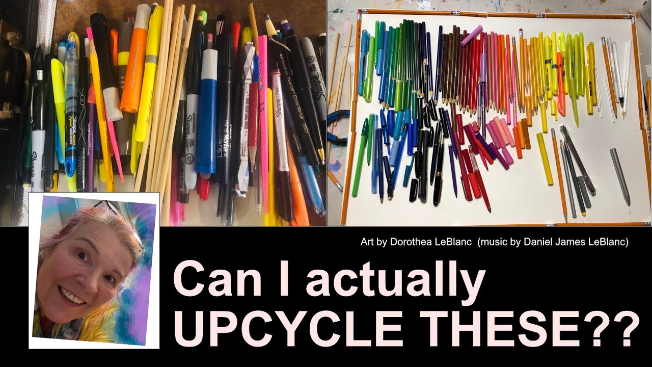 How do I upcycle old pencil crayons, markers, pens and pencils?