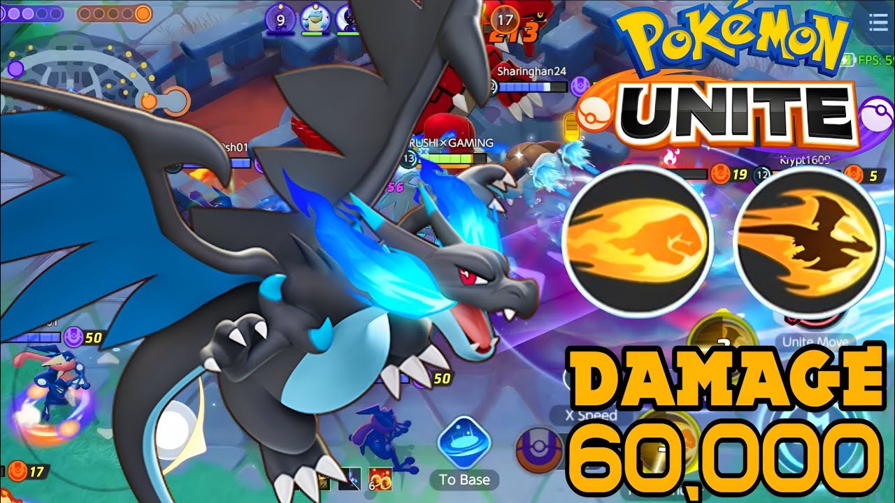 Pokemon Unite S34 Mega Charizard X 9 Kills Legend Solo Queue 60K Damage Random Gameplay Hindi 2026