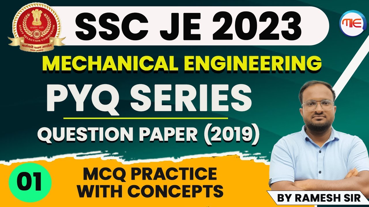 SSC JE Mechanical PYQ Series | SSC JE 2019 Question Paper | SSC JE Mechanical Classes | Ramesh Sir