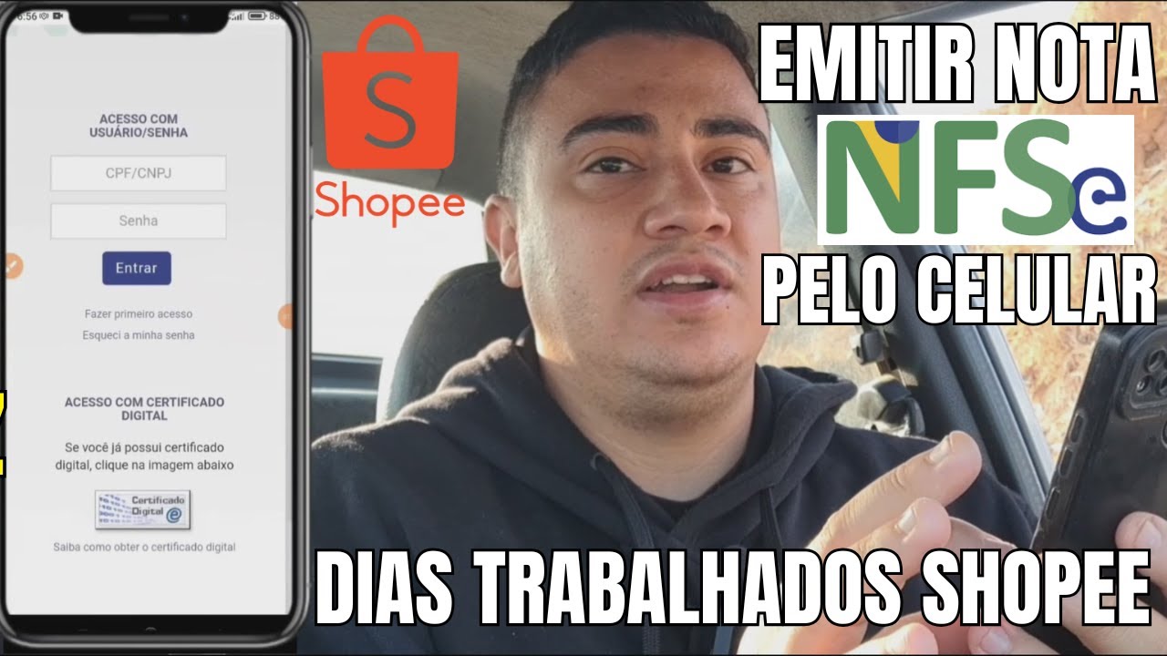 PASSO A PASSO - COMO EMITIR NOTA FISCAL DOS DIAS TRABALHADOS NA SHOPEE PELO CELULAR