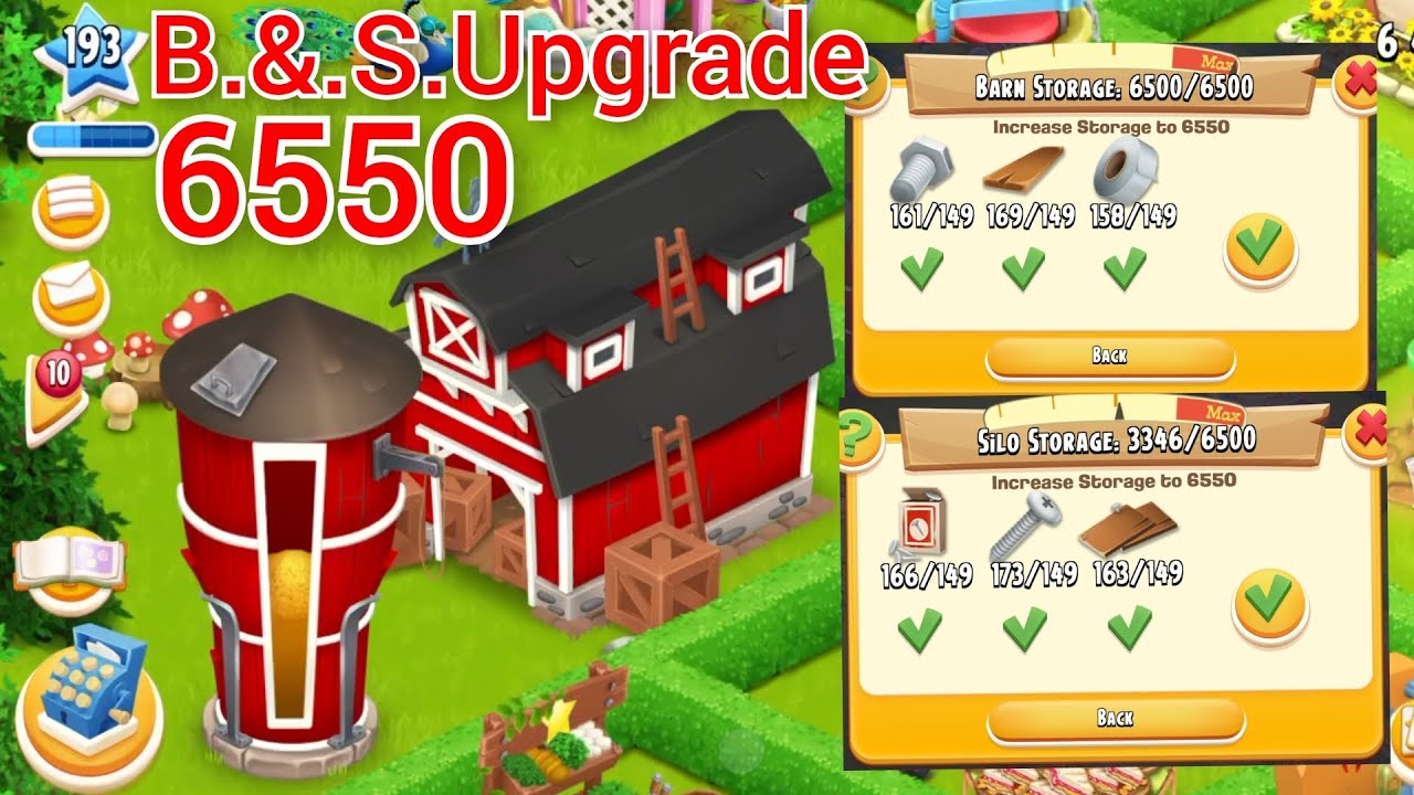 Hay Day How To upgrade Barn and Silo 6550 level 193 Gameplay #hayday #farming #games