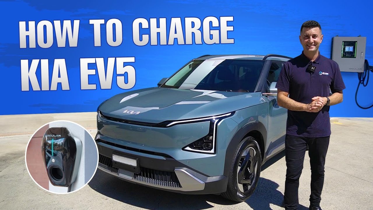 Как зарядить Kia EV5 | Скорость зарядки, дальность и варианты