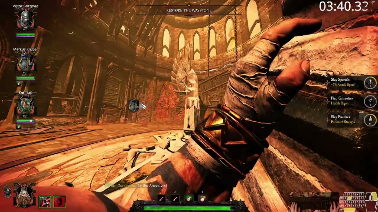 Warhammer Vermintide 2: The Forsaken Temple Recruit All Objectives Speedrun - 6:41