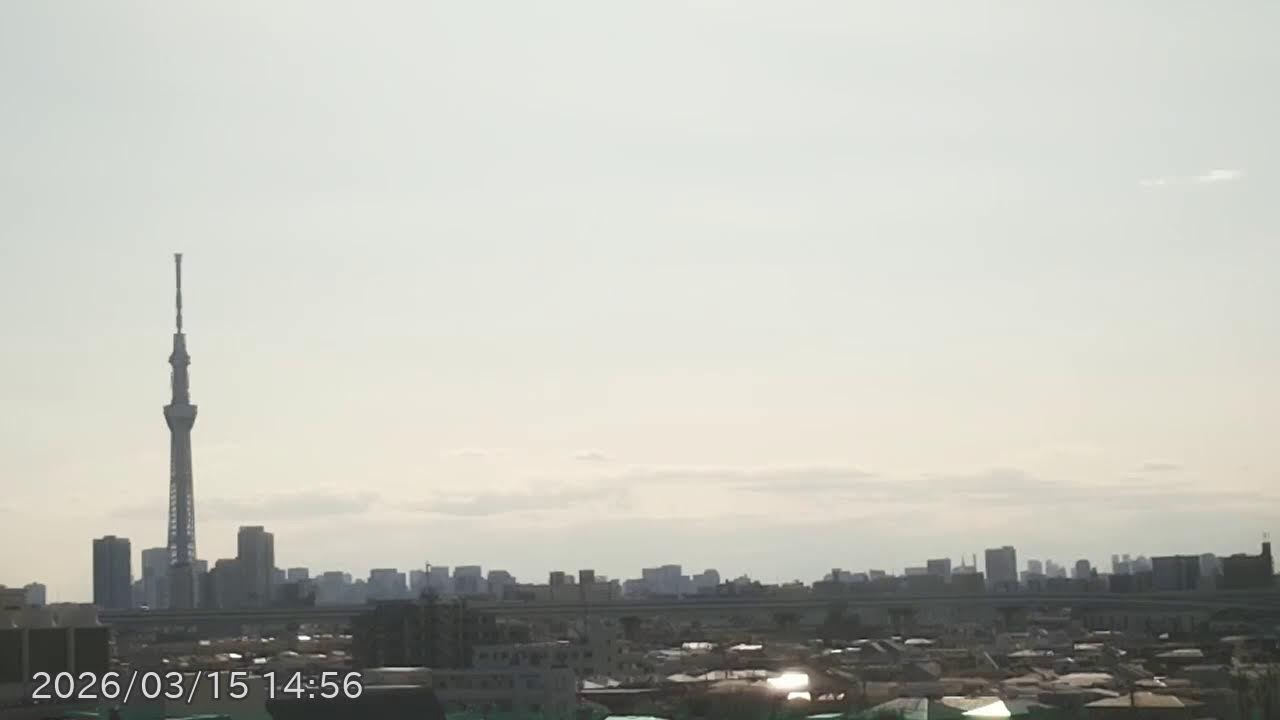 スカイツリーが見えるライブカメラ 2026/03/15 08:00 ～