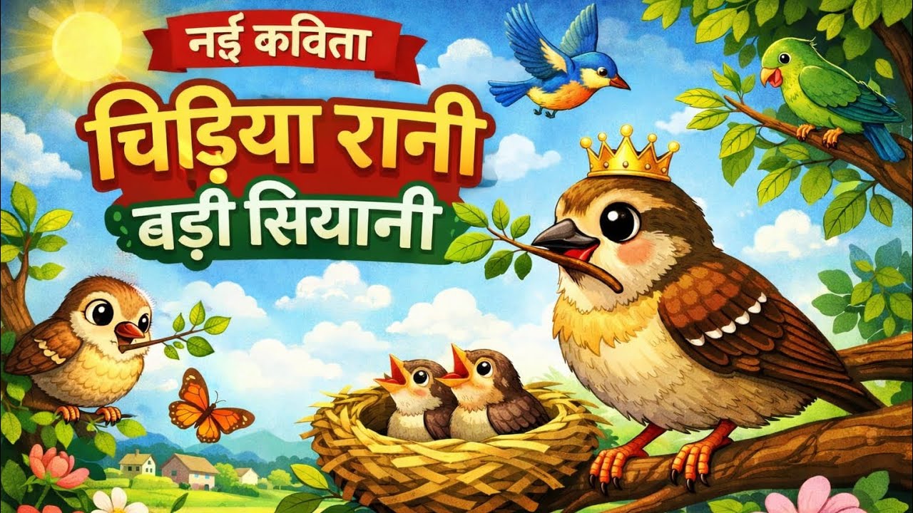 चिड़िया रानी बड़ी सियानी | Funny & New Hindi Nursery Rhyme for Kids | 2026