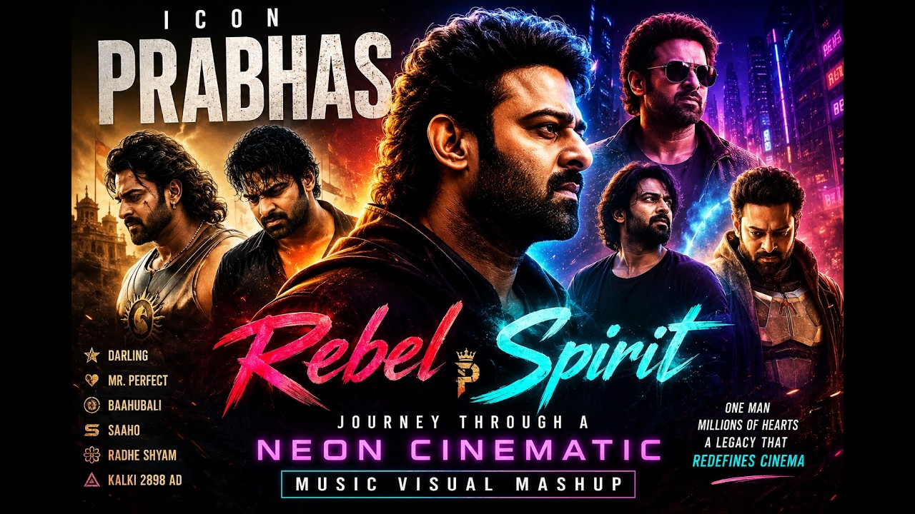 #Pan India Prabhas 🎬 | Rebel Spirit Journey | Neon Cinematic Music Mashup