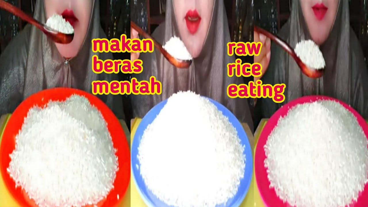 ASMR RAW RICE EATING | RAW RICE COMPILATION | KUMPULAN MAKAN BERAS MENTAH, 生ご飯を食べる | 밥을 먹다 | 吃生米