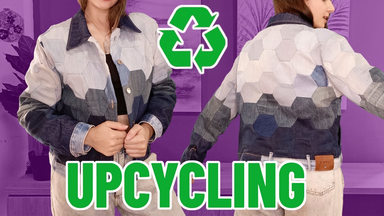 RECICLAJE DE JEANS VIEJOS ♻️ Cómo hacer una chaqueta en patchwork con tela reciclada