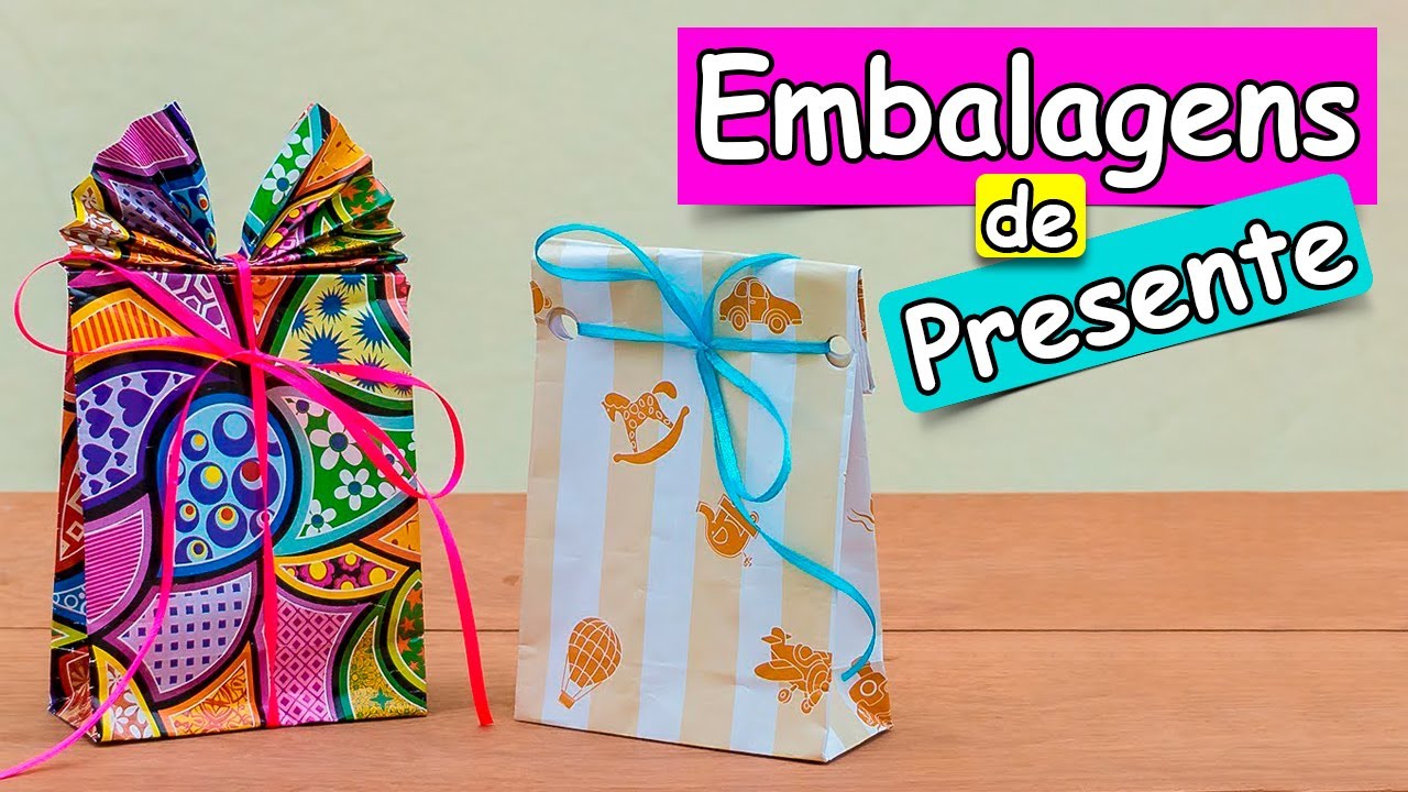 Como fazer EMBALAGEM PARA PRESENTE Super FÁCIL | Embrulho de presente | DIY