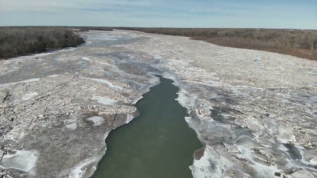 Platte Ice Conditions at Columbus- East of Loup/Platte Confluence Moving Upstream - 02/05/2026 - 1/2