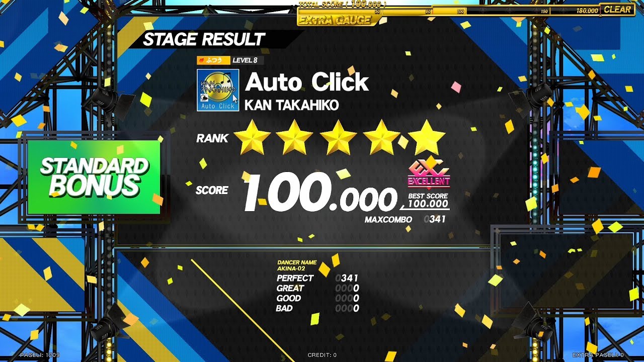 【DANCERUSH STARDOM】Auto Click / ふつう譜面 EXCELLENT 外部出力