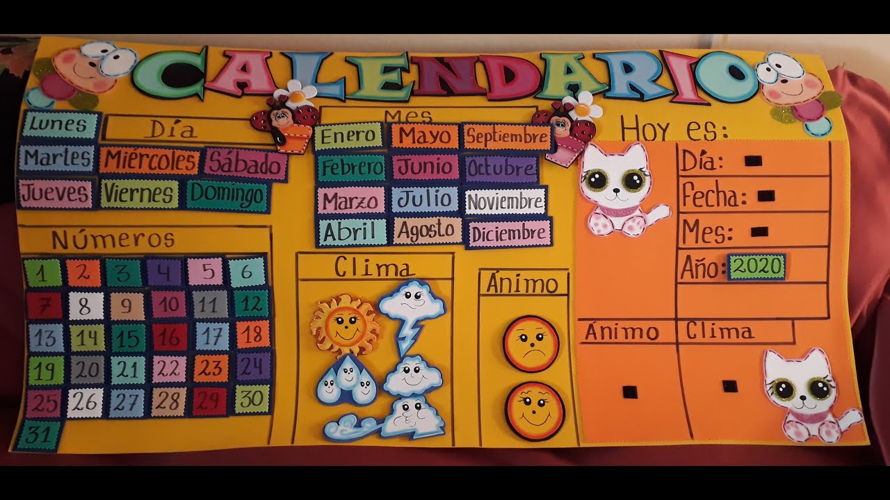 Calendario para Niños de Educación Inicial
