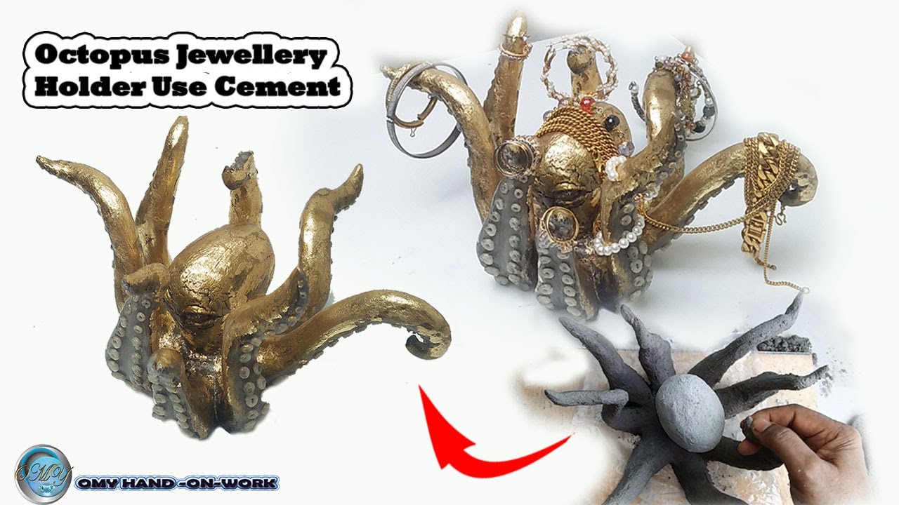 How To Make Octopus Jewellery Holder | Use Cement | Cement Idea