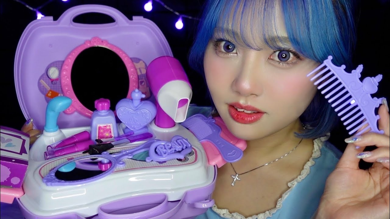 [Субтитры]Макияж принцессы для детей ASMR👸🦄💜