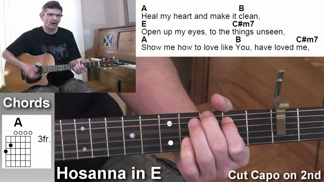 Hosanna in E major using a cut capo