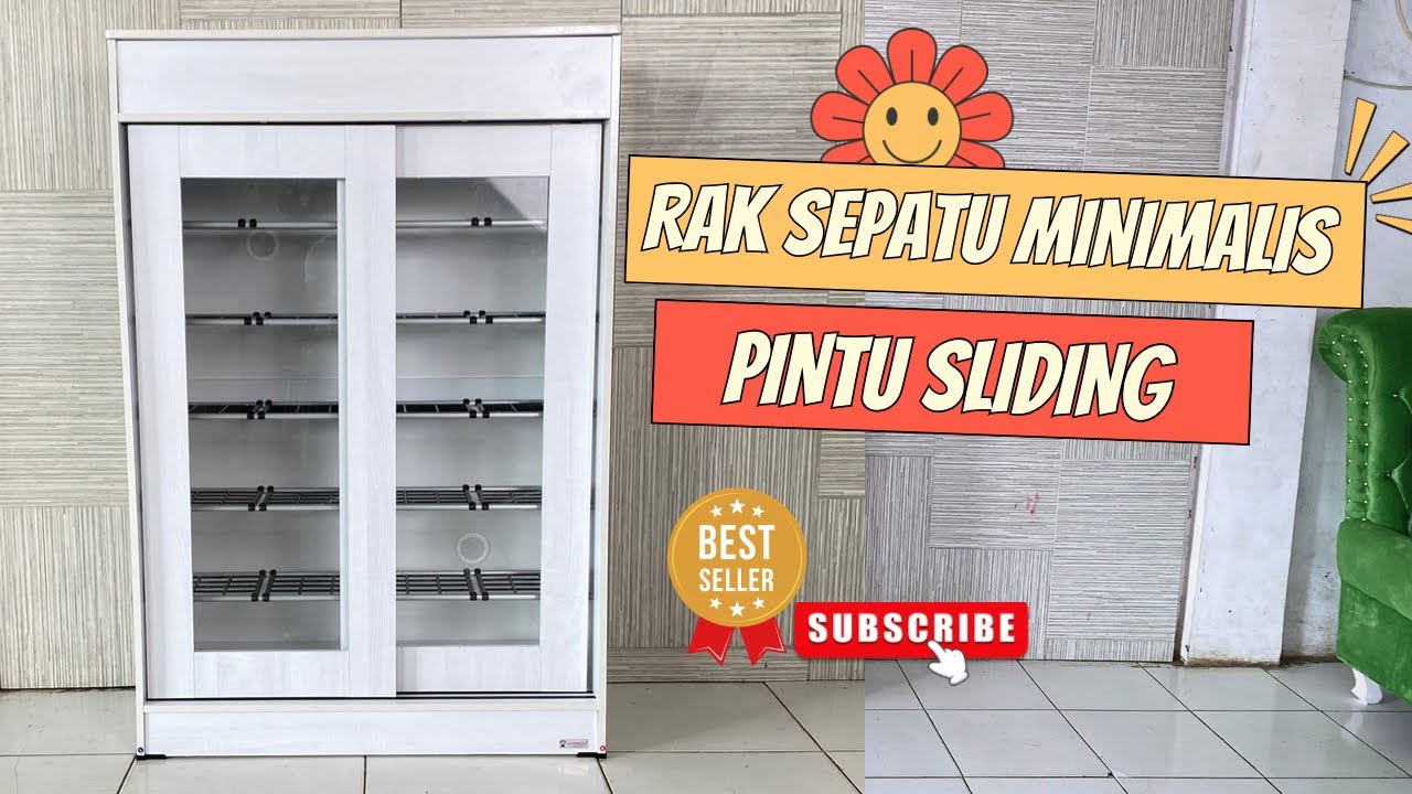 RAK SEPATU MINIMALIS PINTU SLIDING