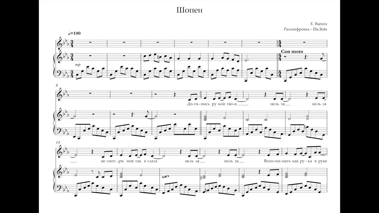 Шопен - Елена Ваенга (Расшифровка Da.Solo)