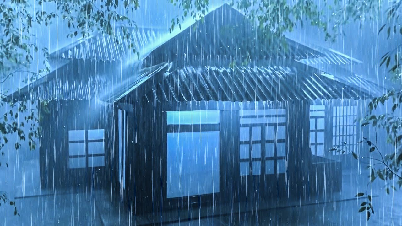 Fall Asleep Quickly with a Heavy Rainstorm & Soft Thunder on a Tin Roof | Rain Sounds for Deep Sleep