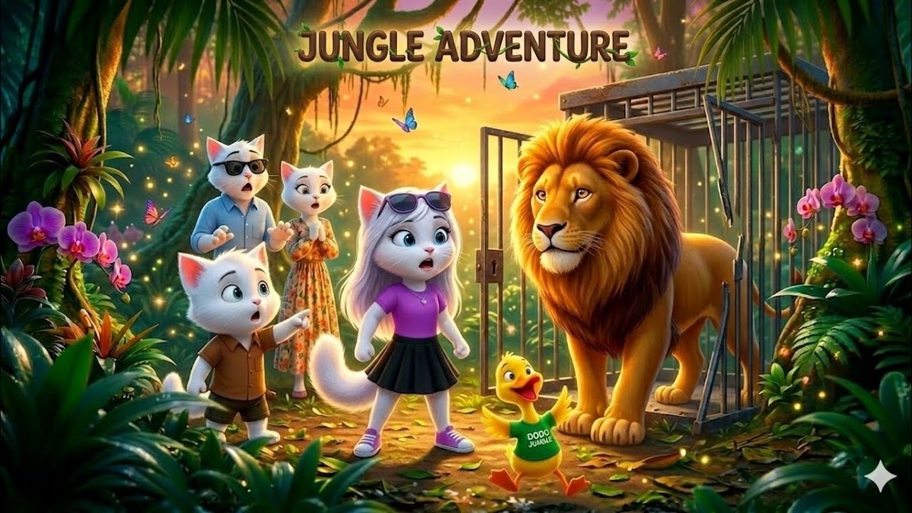 🌳🦁 Jungle Adventure: Kittu Aur Sher Ki Bahaduri! 🏕️✨ | Cartoon | viral video | jungle adventure |
