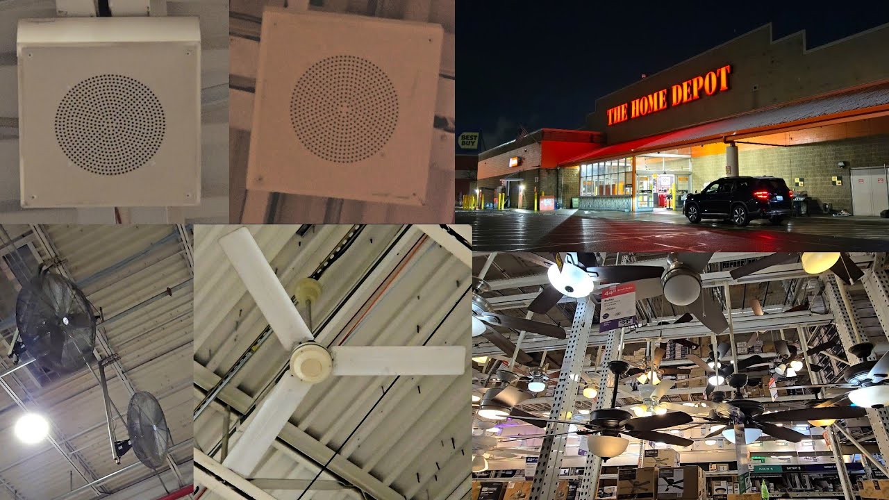 Домофонные колонки и потолочные вентиляторы в магазине Home Depot (3 повтора)