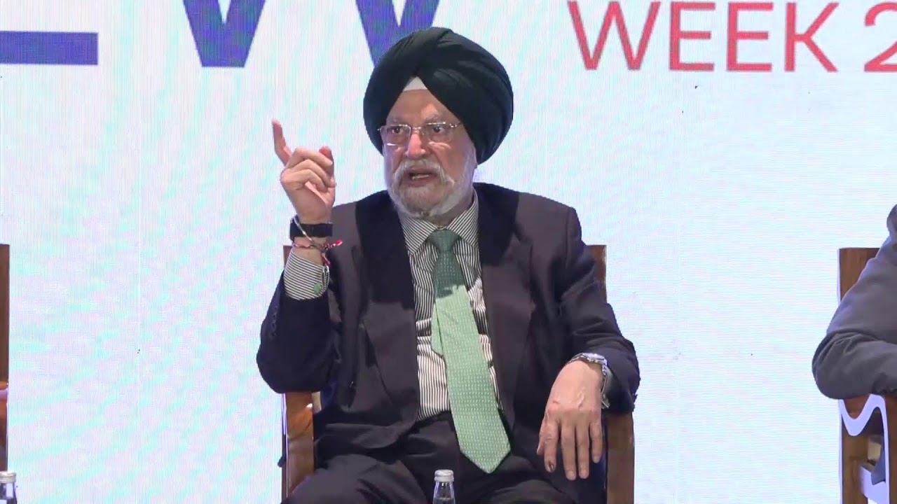 Sh Hardeep Singh Puri Ji addressing the press at IEW 2025