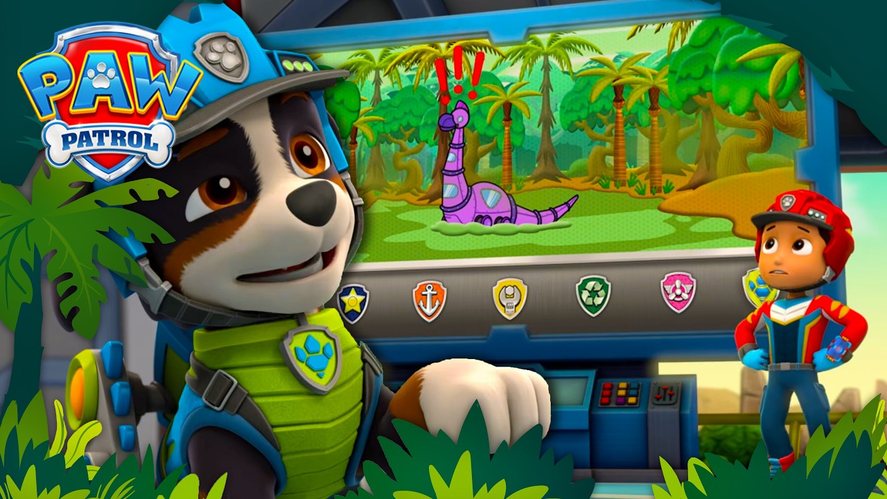 A Dinosaur is Stuck in the Swamp! It's Rescue Time! 🛟 | PAW Patrol Dino Rescue 🦖
