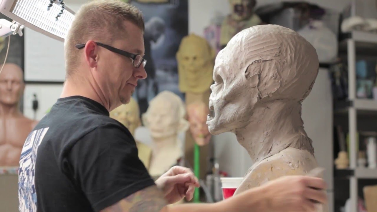 How to sculpt a Monster Mask - Monster Asylum WED clay demo Jonathan Fuller