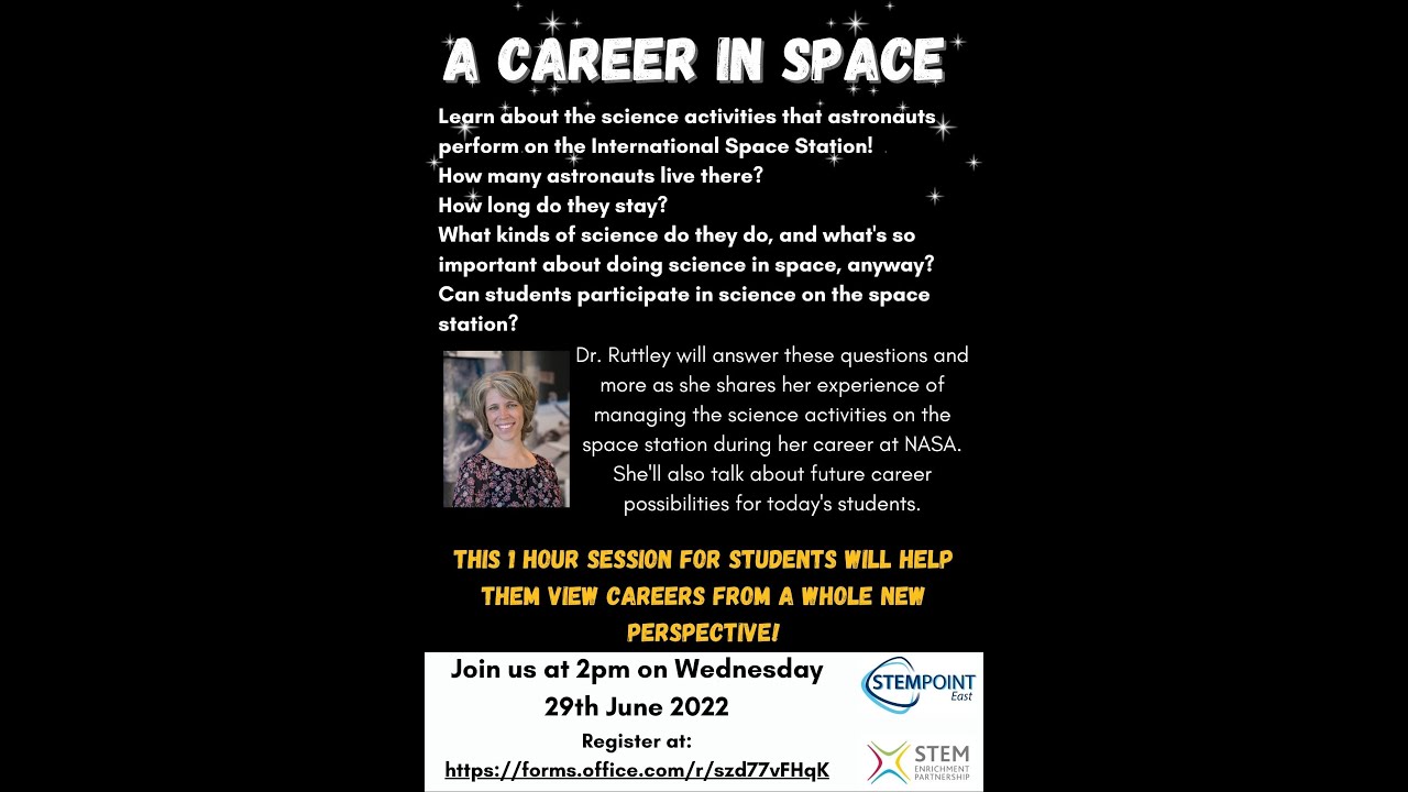 A CAREER IN SPACE by Dr Tara Ruttley