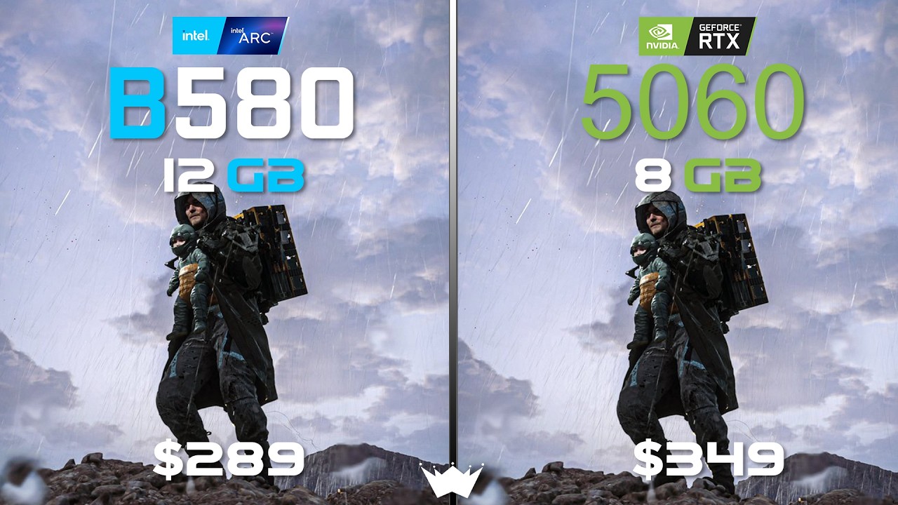 ARC B580 12GB vs RTX 5060 8GB | Tested in 10 Games | 1080P