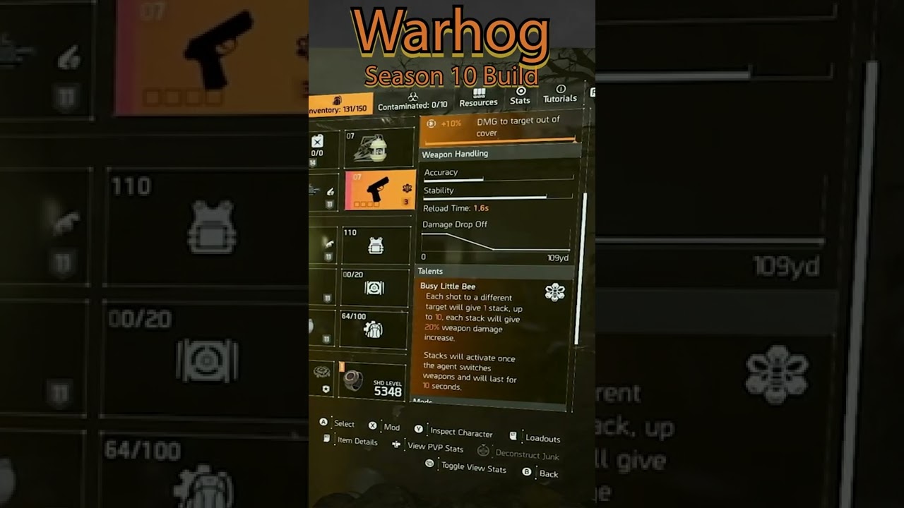 Warhog, Season 10 Build Short #shorts #division2builds