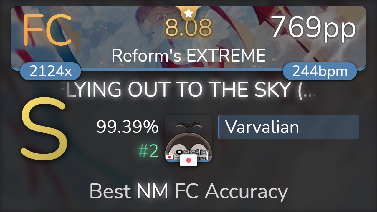 [8.08⭐] Varvalian | Camellia - FLYING OUT TO THE SKY [Reform's EXTREME] 99.39% {#2 769pp FC} - osu!