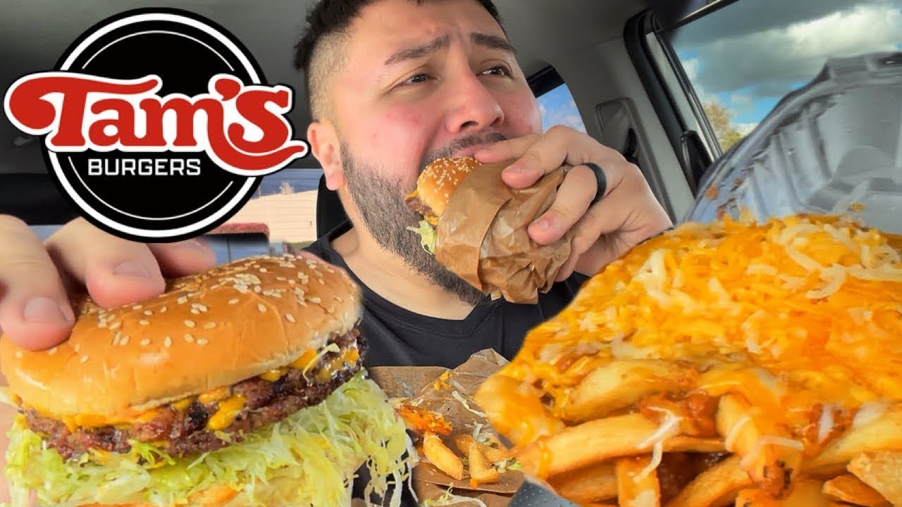 MUKBANG Chili Cheese Fries • TAMS BURGERS EATING SHOW
