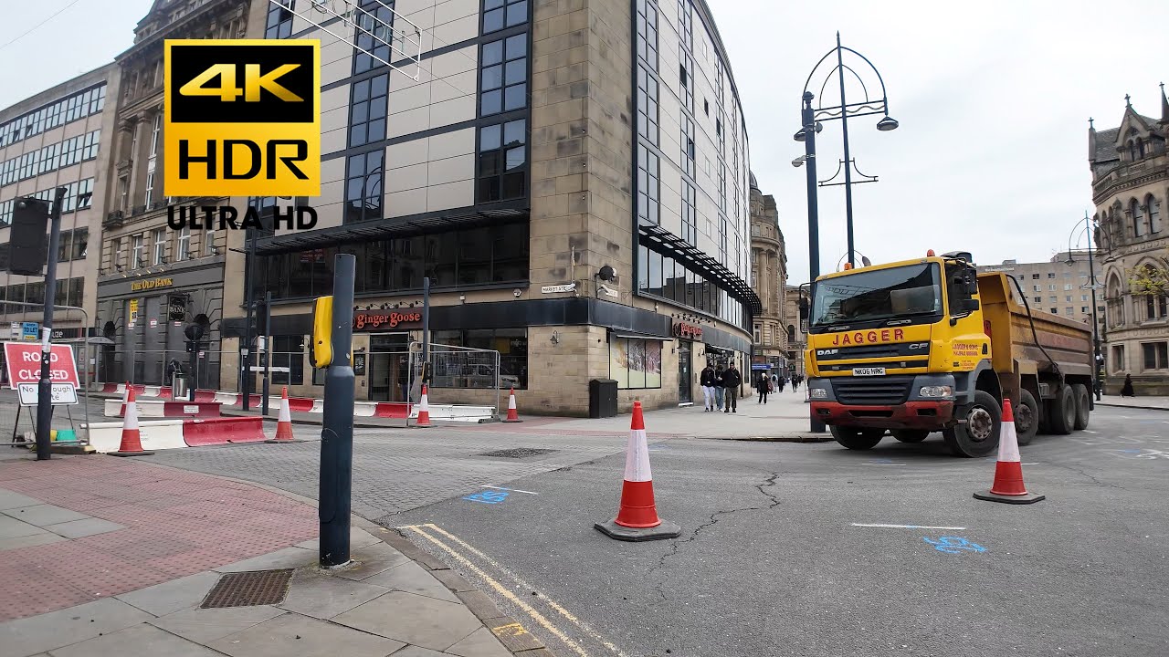 Road works every where in Bradford Town Centre (18.4.24), (4K, HDR)