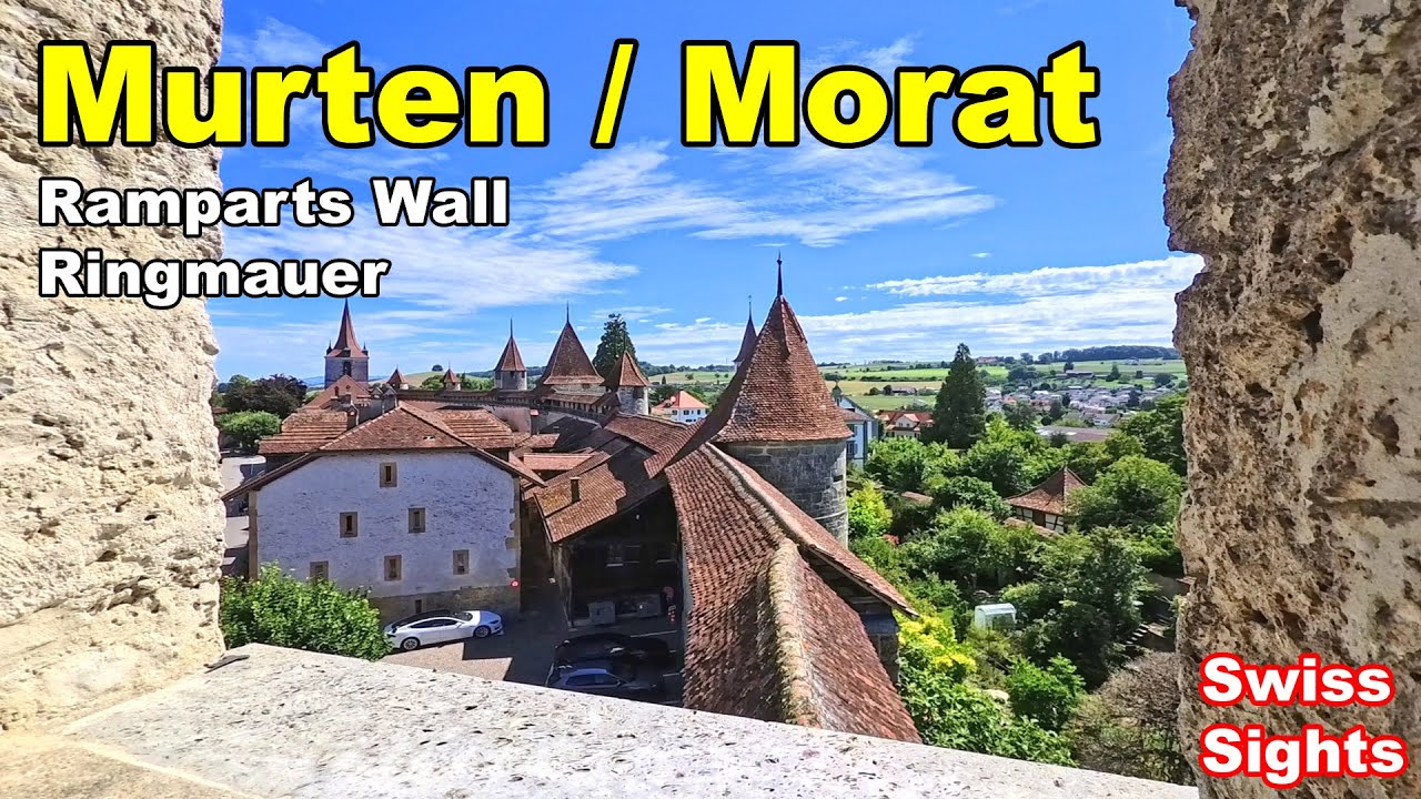 Morat Historic Ramparts Wall Walk Switzerland 4K