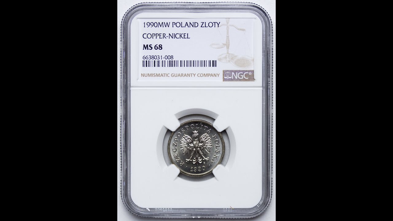 Polska 1 złoty 1990, NGC MS68, 2-ga nota, WSPANIAŁA (14202447444)