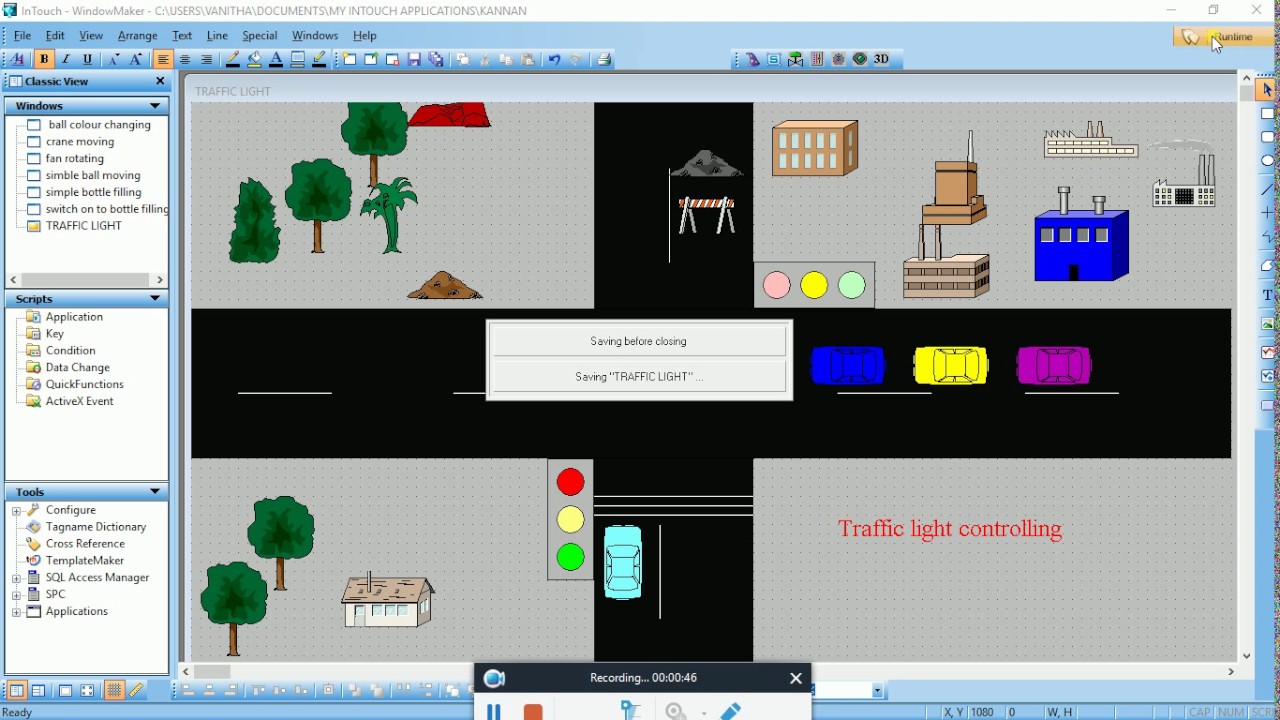 Traffic light controlling model in scada