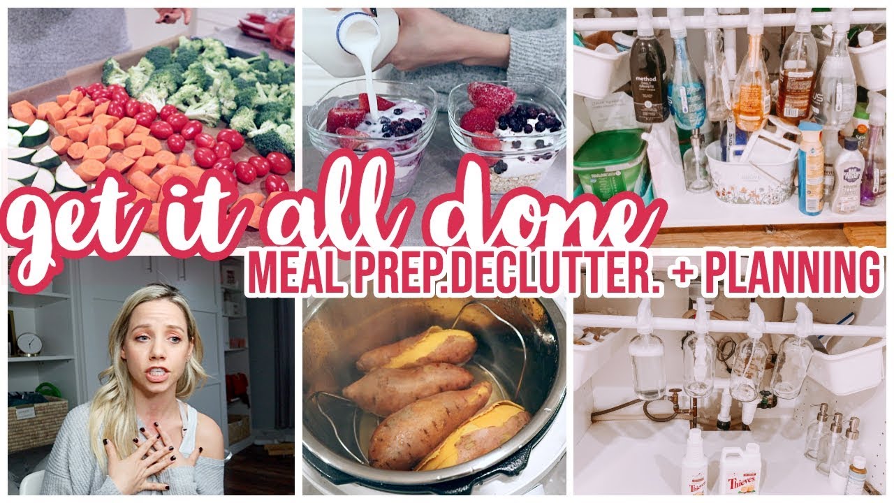 GET IT ALL DONE // MEAL PREP, DECLUTTER, PLAN WITH ME, DIY VISION BOARD + HOMEMAKING