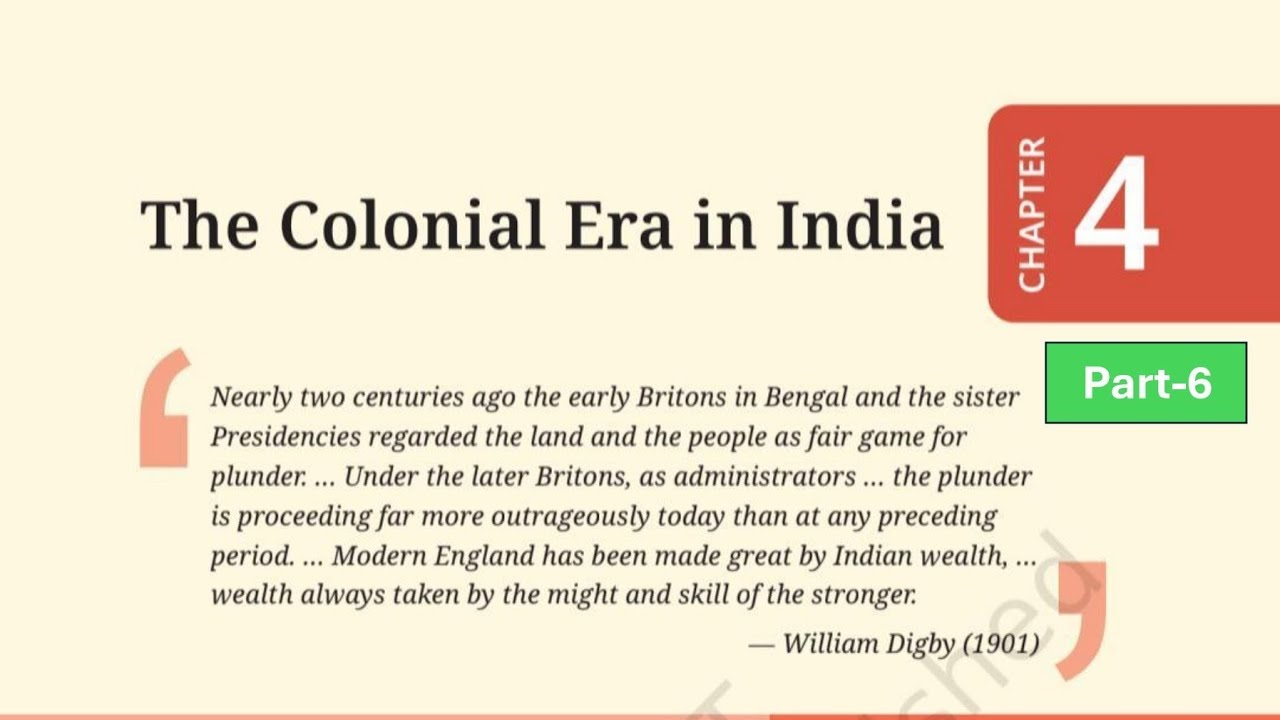 Part-6|| Class-8 || CH-4 || The Colonial era in India || new book || Changing landscape 