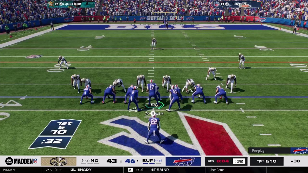 Madden 26 sicario league week 4 saints vs bills