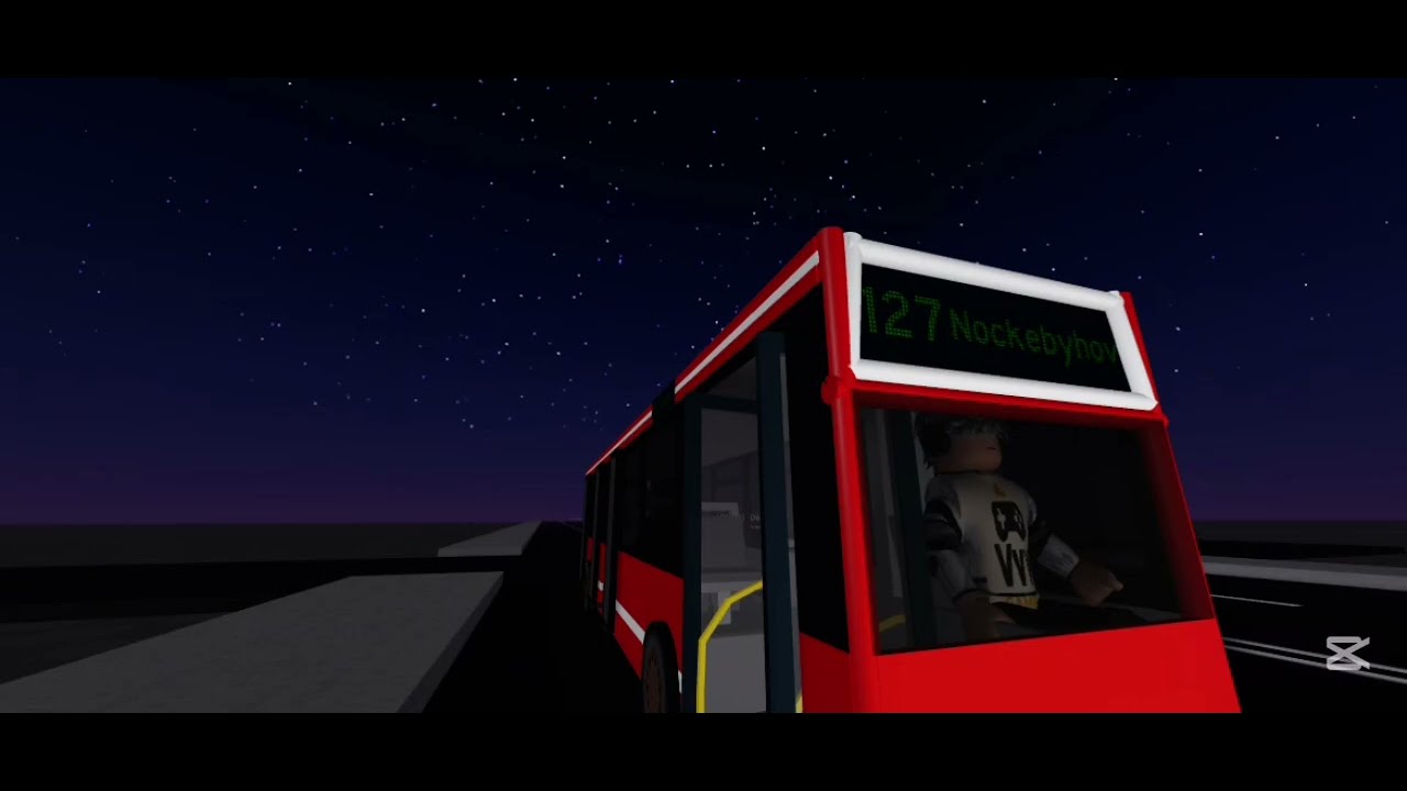 Leo kör stockholmsbuss, linje 127 i Roblox